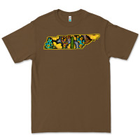 Cacao Western Tenessee Map Sunflower Pattern Premium Tee - Bettercallsaul