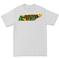 Dove Grey Western Tenessee Map Sunflower Pattern Premium Tee - Bettercallsaul