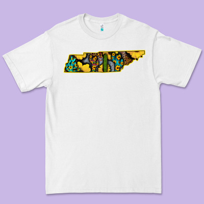 Western Tenessee Map Sunflower Pattern Premium Tee Designed By Bettercallsaul