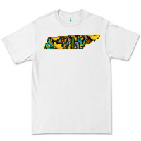 White Western Tenessee Map Sunflower Pattern Premium Tee - Bettercallsaul