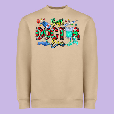 Best Doctor Ever Heavyweight Sweatshirt Designed By Cowhidedigitalart