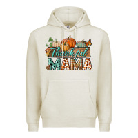 Oatmeal Heather thankful mama Premium Hoodie - BundleAndBundleShop