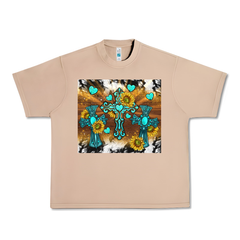 Western Crosses And Sunflowers Urban Heavy Tee by TumblerDesignByShophia | Teevron