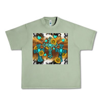 Oil Green western crosses and sunflowers Urban Heavy Tee - TumblerDesignByShophia