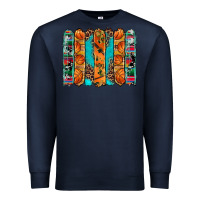 Navy basketball serape cowhide turquoise leopard glitter  brushstrokes Premium Sweatshirt - Artiststas