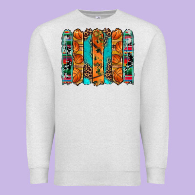 Basketball Serape Cowhide Turquoise Leopard Glitter  Brushstrokes Premium Sweatshirt Designed By Artiststas
