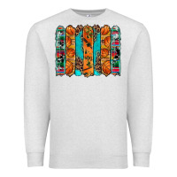 Oatmeal Heather basketball serape cowhide turquoise leopard glitter  brushstrokes Premium Sweatshirt - Artiststas