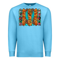 Ocean Blue basketball serape cowhide turquoise leopard glitter  brushstrokes Premium Sweatshirt - Artiststas