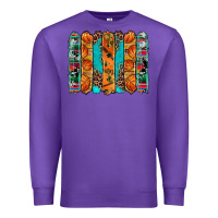 Purple basketball serape cowhide turquoise leopard glitter  brushstrokes Premium Sweatshirt - Artiststas