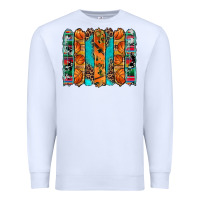 White basketball serape cowhide turquoise leopard glitter  brushstrokes Premium Sweatshirt - Artiststas