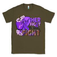 Army Green Her fight is our fight purple ribbon Classic Tee - NancyCooperArtShop