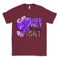 Burgundy Her fight is our fight purple ribbon Classic Tee - NancyCooperArtShop