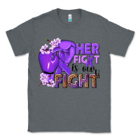 Charcoal Heather Her fight is our fight purple ribbon Classic Tee - NancyCooperArtShop