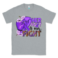 Heather Grey Her fight is our fight purple ribbon Classic Tee - NancyCooperArtShop