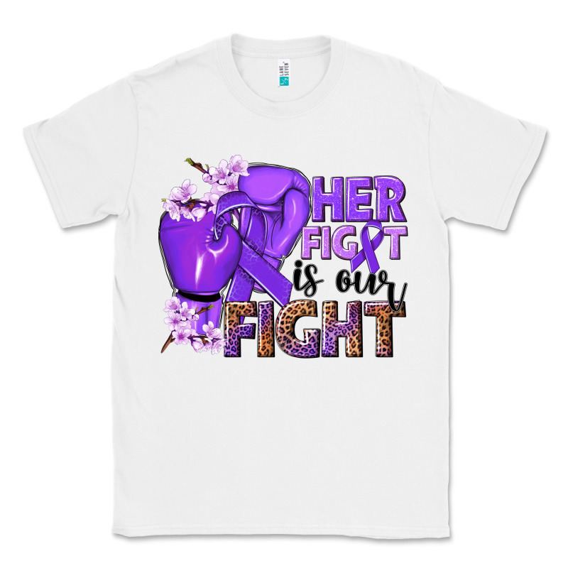 Her Fight Is Our Fight Purple Ribbon Classic Tee by NancyCooperArtShop | Teevron