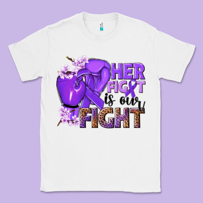 Her Fight Is Our Fight Purple Ribbon Classic Tee Designed By Nancycooperartshop