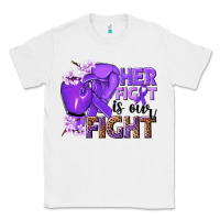 White Her fight is our fight purple ribbon Classic Tee - NancyCooperArtShop