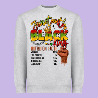 Juneteenth Black King Heavyweight Sweatshirt Designed By Lillyallendesigns