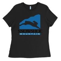 Black snowshoe mountain Ladies Tee - minhPixels