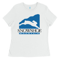 White snowshoe mountain Ladies Tee - minhPixels