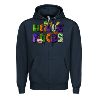 Navy Hocus Focus Teacher Halloween Zipper Hoodie - LillyAllenDesigns