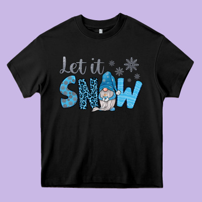 Let It Snow Heavy Core Tee Designed By Jahusdesignshop
