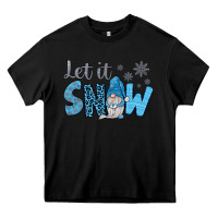 Black let it snow Heavy Core Tee - JahusDesignShop