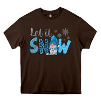 Chocolate Brown let it snow Heavy Core Tee - JahusDesignShop