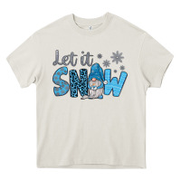 Cream let it snow Heavy Core Tee - JahusDesignShop