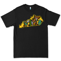 Black Kentucky Map Western Sunflower Pattern Premium Tee - Bettercallsaul