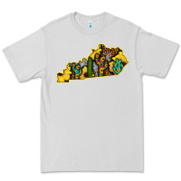 Dove Grey Kentucky Map Western Sunflower Pattern Premium Tee - Bettercallsaul