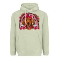 Matcha dachshund puppy floral rainbow Heavyweight Hoodie - Artiststas