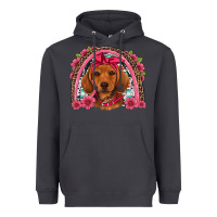 Smoke dachshund puppy floral rainbow Heavyweight Hoodie - Artiststas