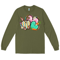 Army Green Easter heart Easter Day Long Sleeve Tee - CowGirlArtShop