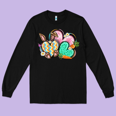 Easter Heart Easter Day Long Sleeve Tee Designed By Cowgirlartshop
