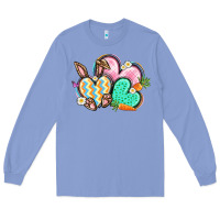Colony Blue Easter heart Easter Day Long Sleeve Tee - CowGirlArtShop