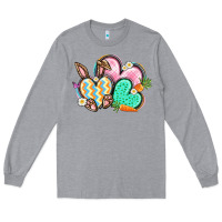 Heather Grey Easter heart Easter Day Long Sleeve Tee - CowGirlArtShop