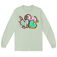 Matcha Easter heart Easter Day Long Sleeve Tee - CowGirlArtShop