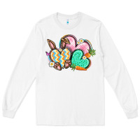White Easter heart Easter Day Long Sleeve Tee - CowGirlArtShop
