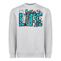 Heather Grey Doctor Life Heavyweight Sweatshirt - CowhideDigitalArt