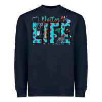 Navy Doctor Life Heavyweight Sweatshirt - CowhideDigitalArt