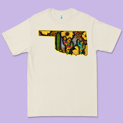 Western Oklahoma Map Sunflower Pattern Premium Tee Designed By Bettercallsaul