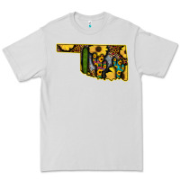 Dove Grey Western Oklahoma Map Sunflower Pattern Premium Tee - Bettercallsaul
