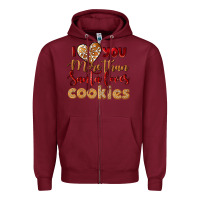 Burgundy i love you more than santa loves cookies Zipper Hoodie - LillyAllenDesigns