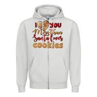 Dove Grey i love you more than santa loves cookies Zipper Hoodie - LillyAllenDesigns