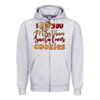 Heather Grey i love you more than santa loves cookies Zipper Hoodie - LillyAllenDesigns