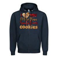 Navy i love you more than santa loves cookies Zipper Hoodie - LillyAllenDesigns