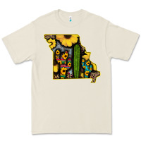 Bone Western Missouri Map Sunflower And Cactus Pattern Premium Tee - Bettercallsaul