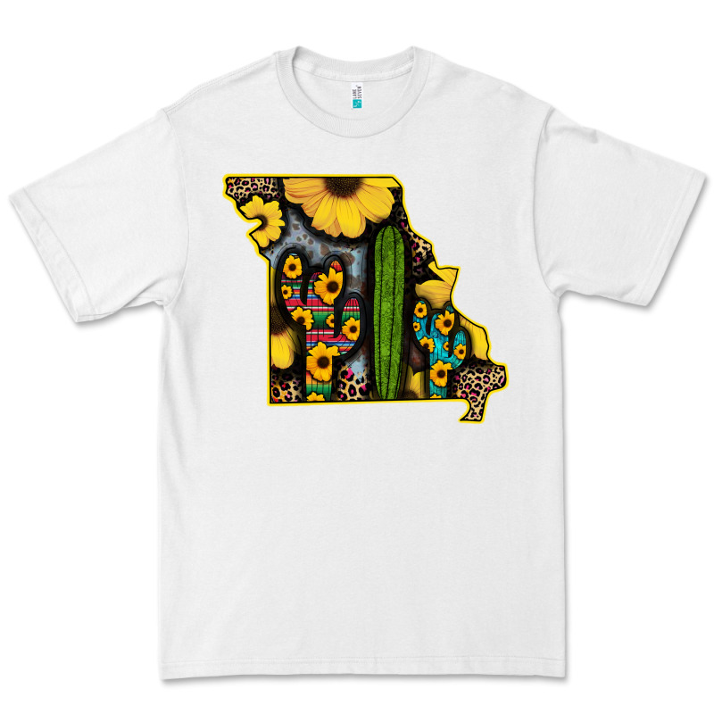 Western Missouri Map Sunflower And Cactus Pattern Premium Tee by Bettercallsaul | Teevron