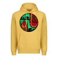 Antique Gold african masks round earrings 3 Premium Hoodie - BundleAndBundleShop